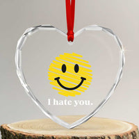 I Hate You Smile Face Meme Heart Crystal Glass Ornament Viral Sarcastic Humor