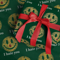 I Hate You Smile Face Meme Wrapping Paper Roll Funny Sarcastic Joke Meme