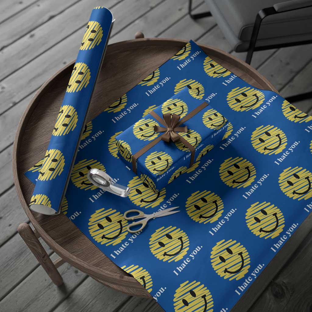 I Hate You Smile Face Meme Wrapping Paper Roll Viral Sarcastic Humor