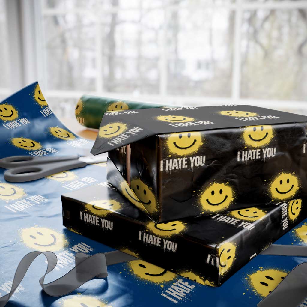 I Hate You Smile Face Wrapping Paper Roll Funny Sarcastic Meme