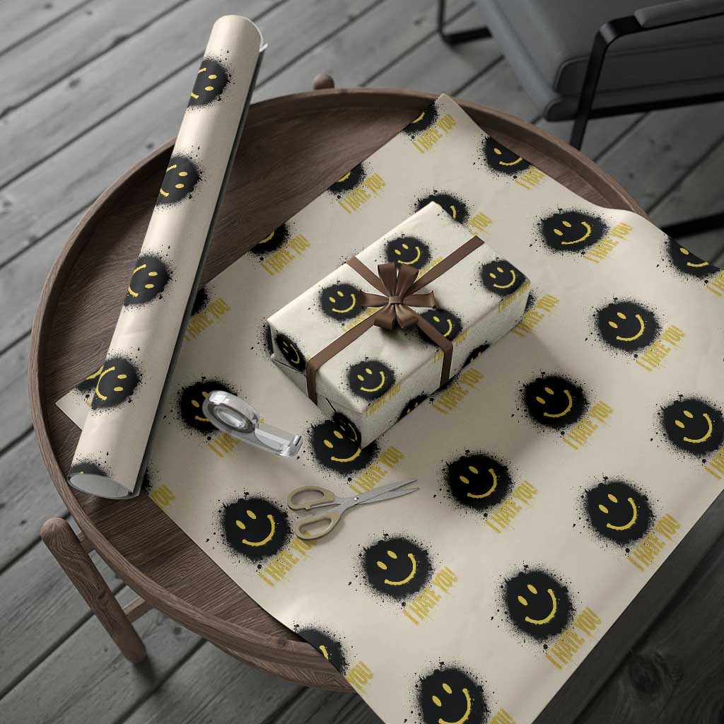 I Hate You Wrapping Paper Roll Funny Smile Face Emoticon Meme