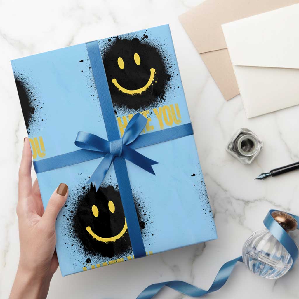 I Hate You Wrapping Paper Roll Funny Smile Face Emoticon Meme