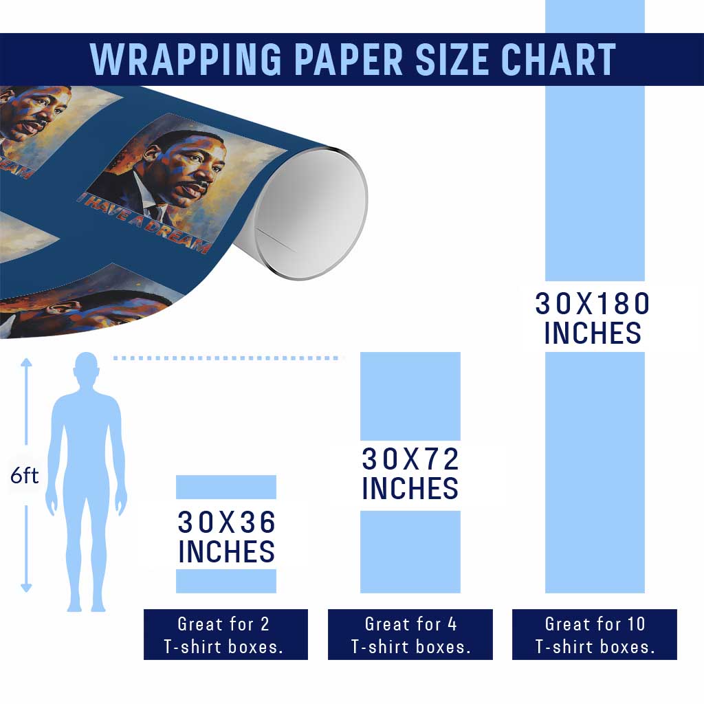 I Have A Dream Inspirational MLK Quotes Wrapping Paper Roll Equality and Justice Martin Luther King Tribute