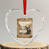 I Have A Dream Martin Luther King MLK Day Heart Crystal Glass Ornament March On Washington Black History