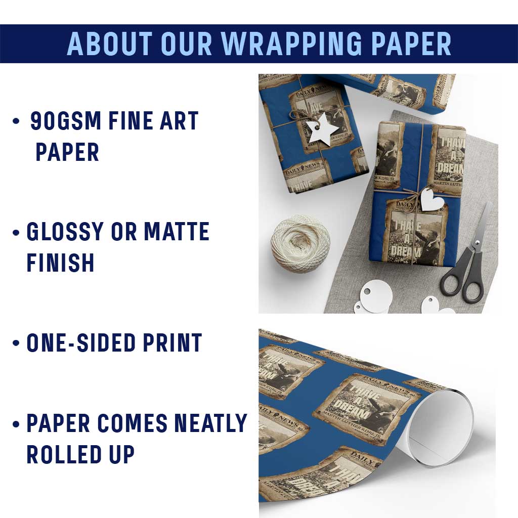 I Have A Dream Martin Luther King MLK Day Wrapping Paper Roll March On Washington Black History