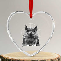 I Have Rabies Bat Heart Crystal Glass Ornament Funny Meme Quotes Gothic - Wonder Print Shop