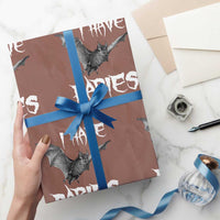 I Have Rabies Bat Wrapping Paper Roll Funny Meme Quotes - Wonder Print Shop