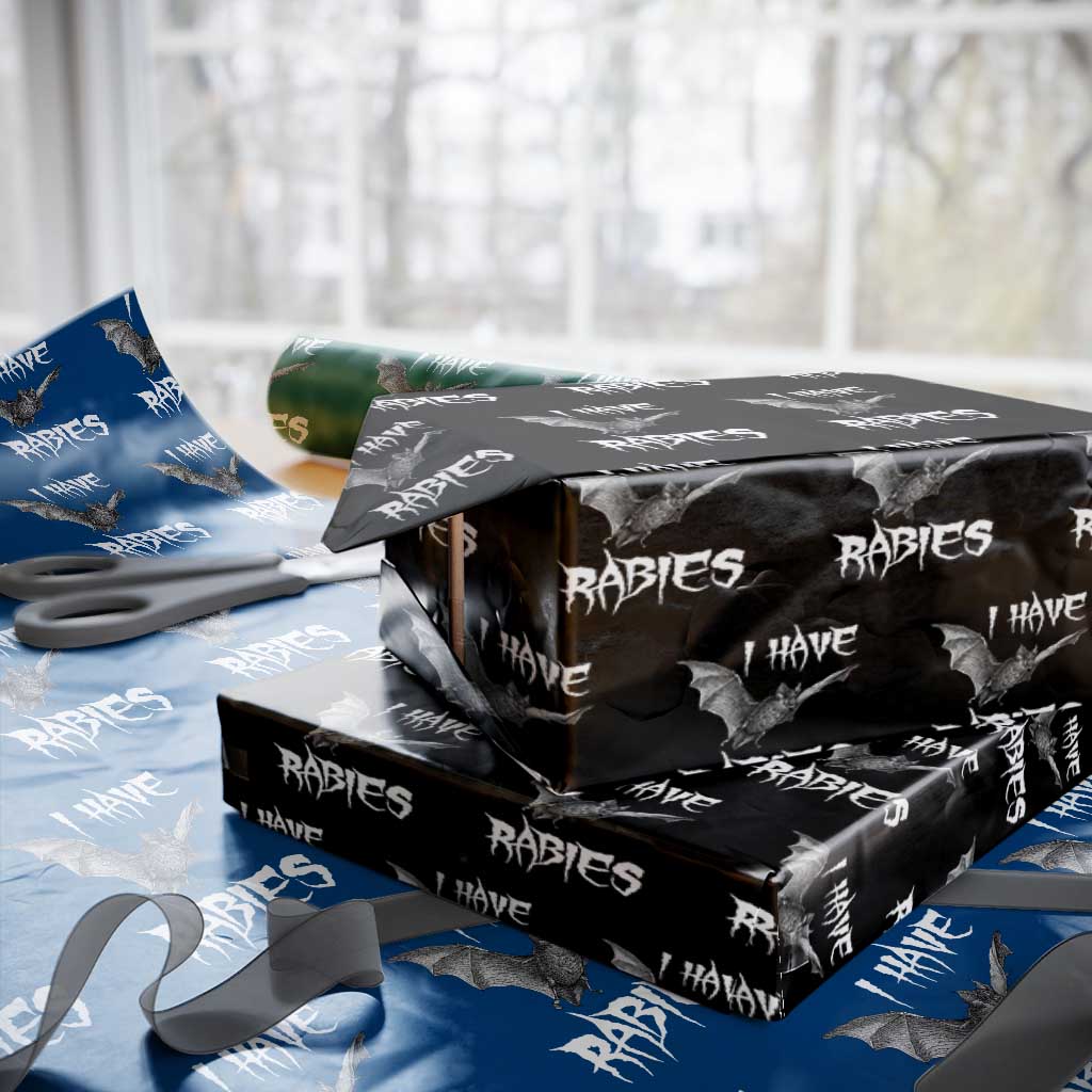 I Have Rabies Bat Wrapping Paper Roll Funny Meme Quotes - Wonder Print Shop