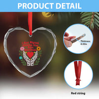 I Hear Migrant Children Also Have Heartbeats Heart Crystal Glass Ornament Groovy Retro Floral Hands Heart Social Justice