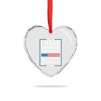 I Hear Migrant Children Also Have Heartbeats Heart Crystal Glass Ornament Patriotic American Flag Human Rights