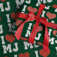 I Heart MJ Classic Graphic Tribute Wrapping Paper Roll Love Pop Legend Iconic Culture Music Fan Favor