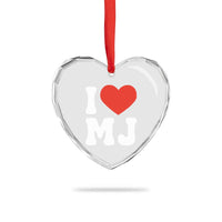 I Heart MJ Classic Graphic Tribute Heart Crystal Glass Ornament Love Pop Legend Iconic Culture Music Fan Favor