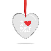 I Heart MJ Dance Silhouette Tribute Heart Crystal Glass Ornament Iconic Pop Culture Famous Dance Poses for Music Legend Fans