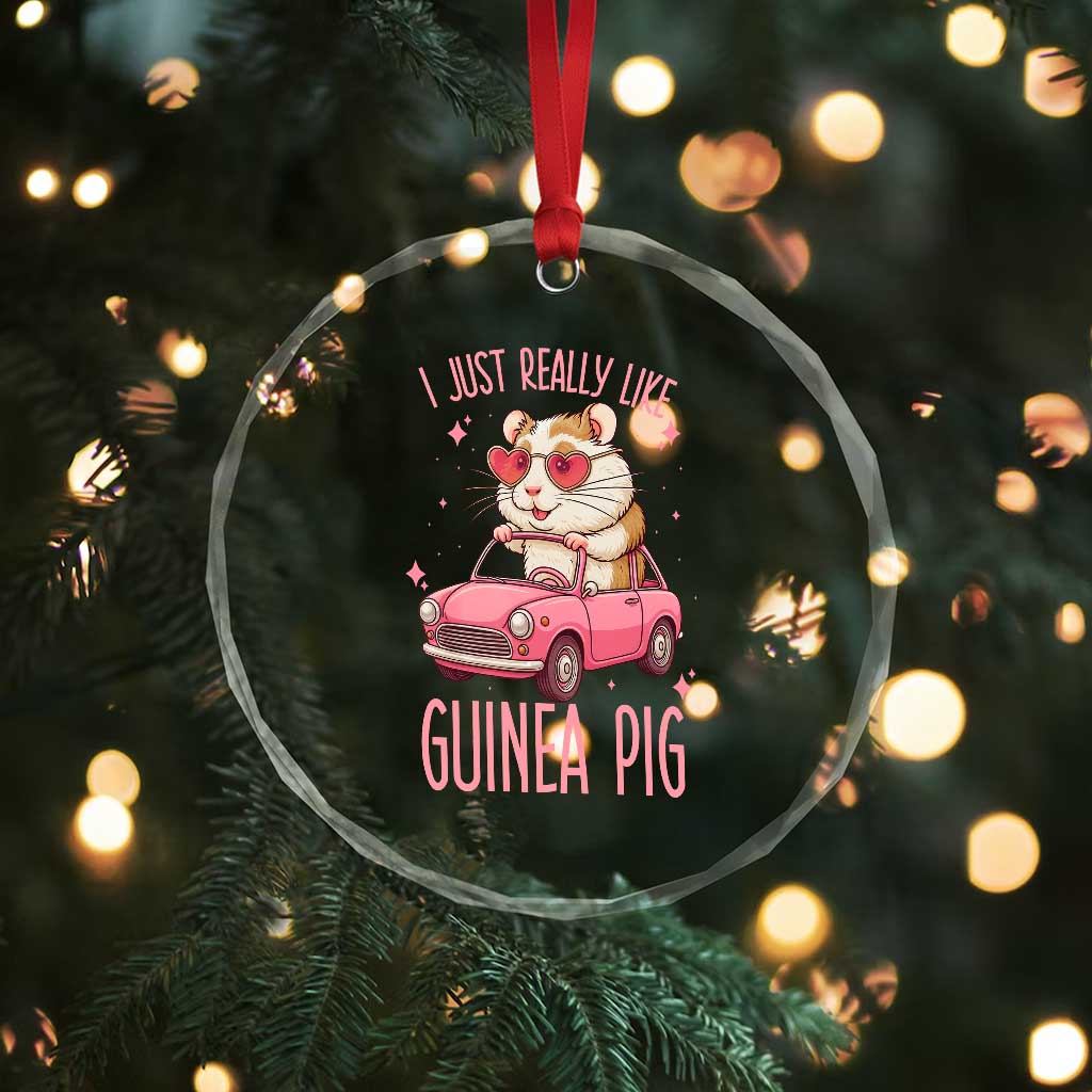 I Just Really Like Guinea Pigs Crystal Glass Ornament Pet Lover Gift For Girl - Wonder Print Shop