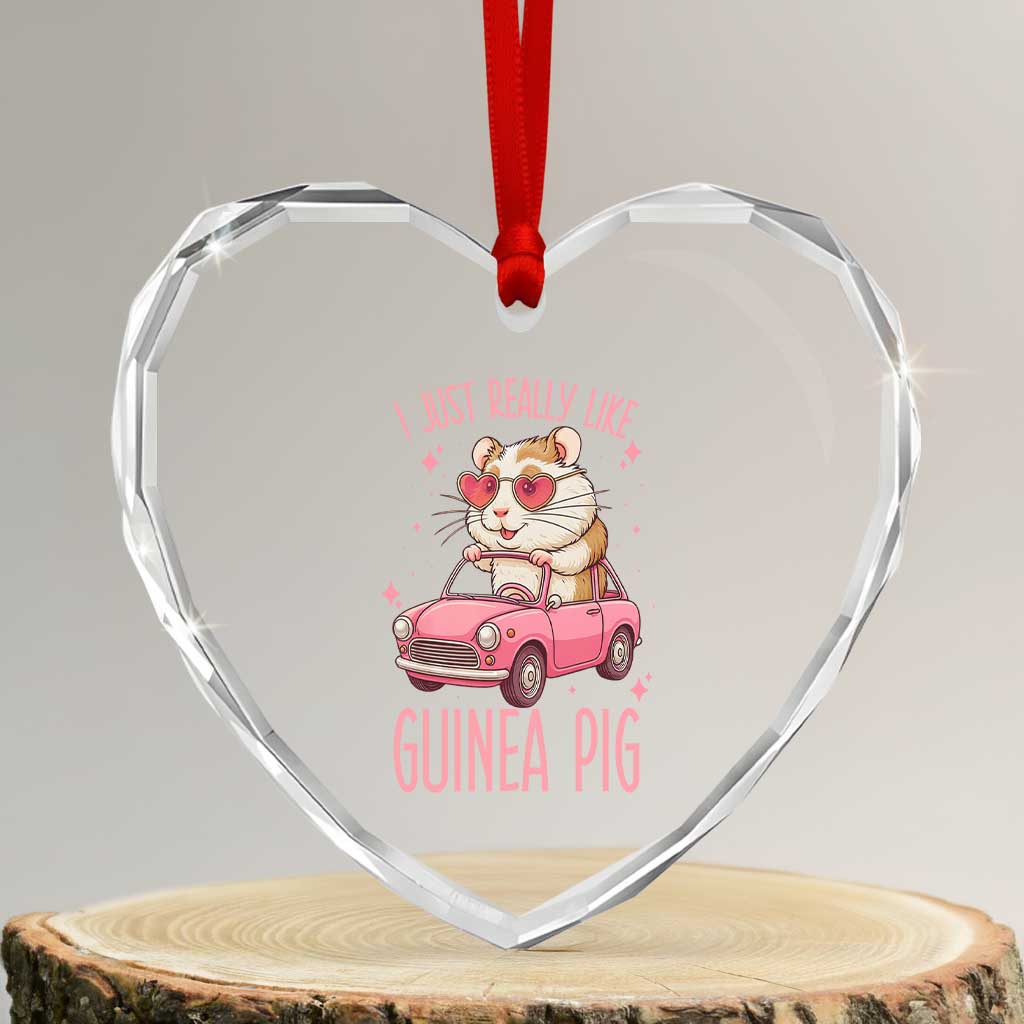 I Just Really Like Guinea Pigs Heart Crystal Glass Ornament Pet Lover Gift For Girl - Wonder Print Shop