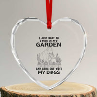 I Just Want To Garden And Hangout With My Dog Heart Crystal Glass Ornament Gardener Gift - Wonder Print Shop