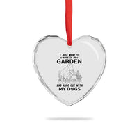I Just Want To Garden And Hangout With My Dog Heart Crystal Glass Ornament Gardener Gift - Wonder Print Shop