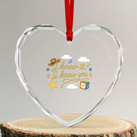 I Knew It I Knew You Funny Western Cowgirl Retro Heart Crystal Glass Ornament Whimsical Nostalgic Western Graphic