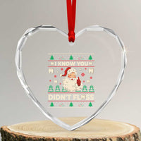 I Know You Didnt Floss Dentist Ugly Christmas Heart Crystal Glass Ornament Funny Santa Dental Hygiene - Wonder Print Shop