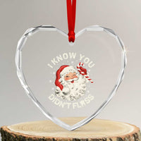 I Know You Didnt Floss Heart Crystal Glass Ornament Funny Dentist Christmas Santa Dental Hygiene - Wonder Print Shop