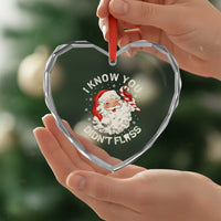I Know You Didnt Floss Heart Crystal Glass Ornament Funny Dentist Christmas Santa Dental Hygiene - Wonder Print Shop