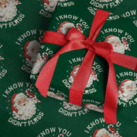 I Know You Didnt Floss Wrapping Paper Roll Funny Dentist Christmas Santa Dental Hygiene - Wonder Print Shop