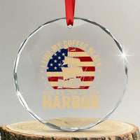 I Like My Coffee Black And My Tea In The Harbor Crystal Glass Ornament Funny US History