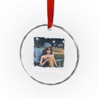 I Live Here Now Funny Doll Face Meme Baseball Lover Crystal Glass Ornament Game Day Reaction Sports Fan Gift