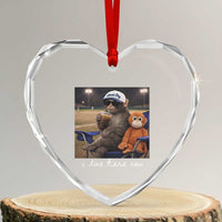 I Live Here Now Punch Monkey Heart Crystal Glass Ornament Funny Drinking Iced Coffee Baseball Field
