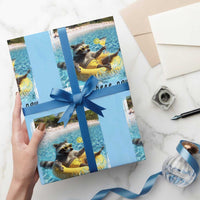I Live Here Now Raccoon Wrapping Paper Roll Funny Summer Vacation Meme