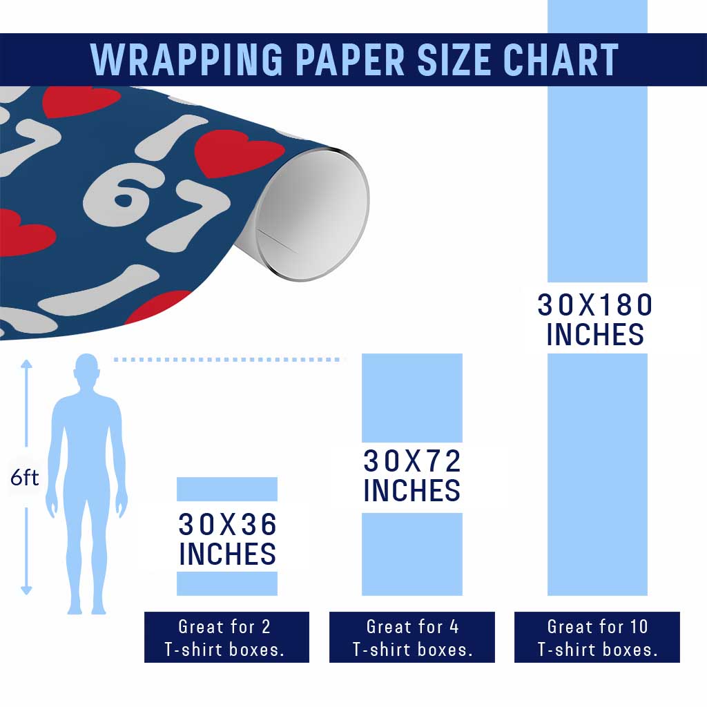 I Love 67 Wrapping Paper Roll 67th Birthday Six Seven Funny Gen Alpha Slang Saying - Wonder Print Shop