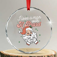 I Love A Man With A Beard Santa Xmas Crystal Glass Ornament TS09