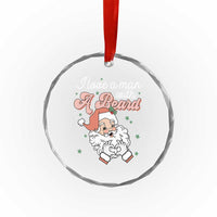 I Love A Man With A Beard Santa Xmas Crystal Glass Ornament TS09