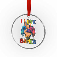 I Love Games Colorful Gamer Controller Gift Crystal Glass Ornament - Wonder Print Shop
