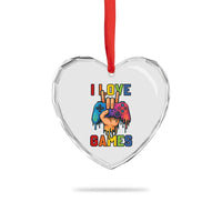 I Love Games Colorful Gamer Controller Gift Heart Crystal Glass Ornament - Wonder Print Shop