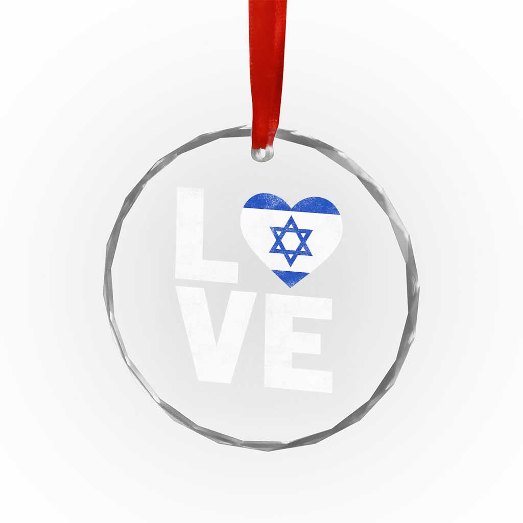 I Love Israel Jewish Gifts Star of David Israeli Crystal Glass Ornament - Wonder Print Shop
