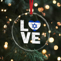I Love Israel Jewish Gifts Star of David Israeli Crystal Glass Ornament - Wonder Print Shop
