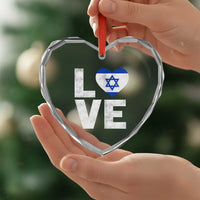 I Love Israel Jewish Gifts Star of David Israeli Heart Crystal Glass Ornament - Wonder Print Shop