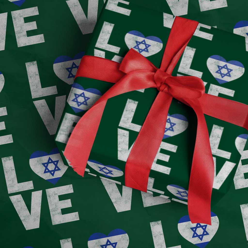 I Love Israel Jewish Gifts Star of David Israeli Wrapping Paper Roll - Wonder Print Shop