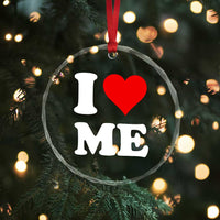 I Love Me Crystal Glass Ornament Funny Self Love Heart Positive Vibes - Wonder Print Shop