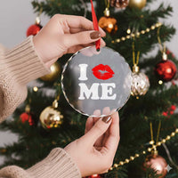 I Love ME Crystal Glass Ornament Sexy Lips Red Lipstick Kiss Self Love - Wonder Print Shop