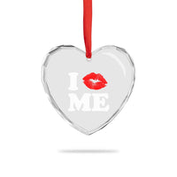I Love ME Heart Crystal Glass Ornament Sexy Lips Red Lipstick Kiss Self Love - Wonder Print Shop