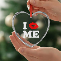 I Love ME Heart Crystal Glass Ornament Sexy Lips Red Lipstick Kiss Self Love - Wonder Print Shop