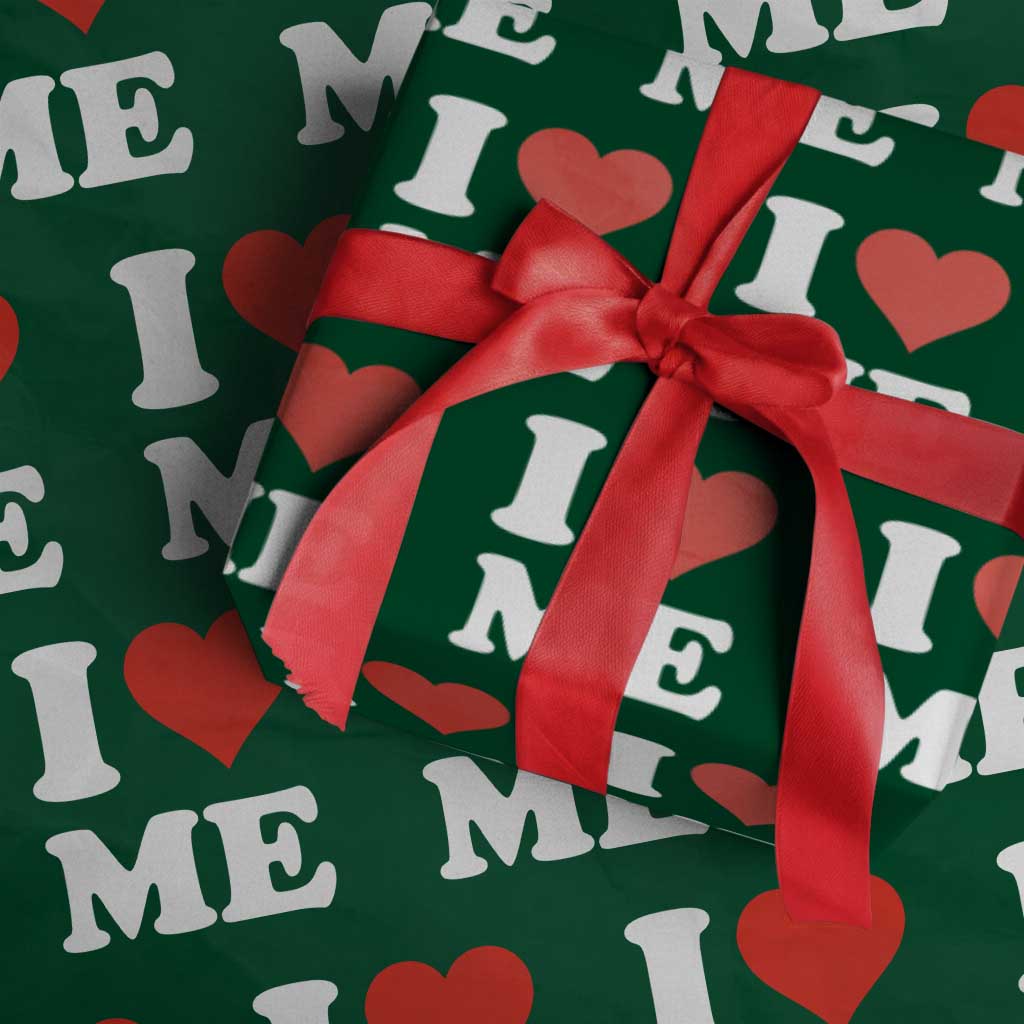 I Love Me Wrapping Paper Roll Funny Self Love Heart Positive Vibes - Wonder Print Shop