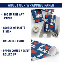 I Love Me Wrapping Paper Roll Funny Self Love Heart Positive Vibes - Wonder Print Shop