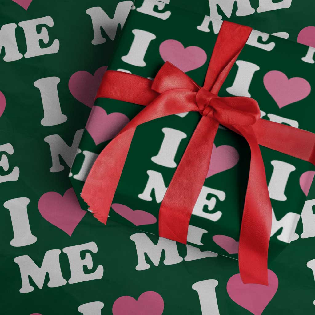 I Love Me Wrapping Paper Roll Funny Self Love Pink Heart Positive Vibes - Wonder Print Shop