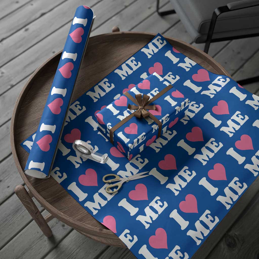 I Love Me Wrapping Paper Roll Funny Self Love Pink Heart Positive Vibes - Wonder Print Shop