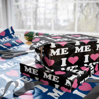 I Love Me Wrapping Paper Roll Funny Self Love Pink Heart Positive Vibes - Wonder Print Shop