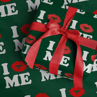 I Love ME Wrapping Paper Roll Sexy Lips Red Lipstick Kiss Self Love - Wonder Print Shop