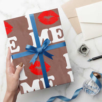 I Love ME Wrapping Paper Roll Sexy Lips Red Lipstick Kiss Self Love - Wonder Print Shop